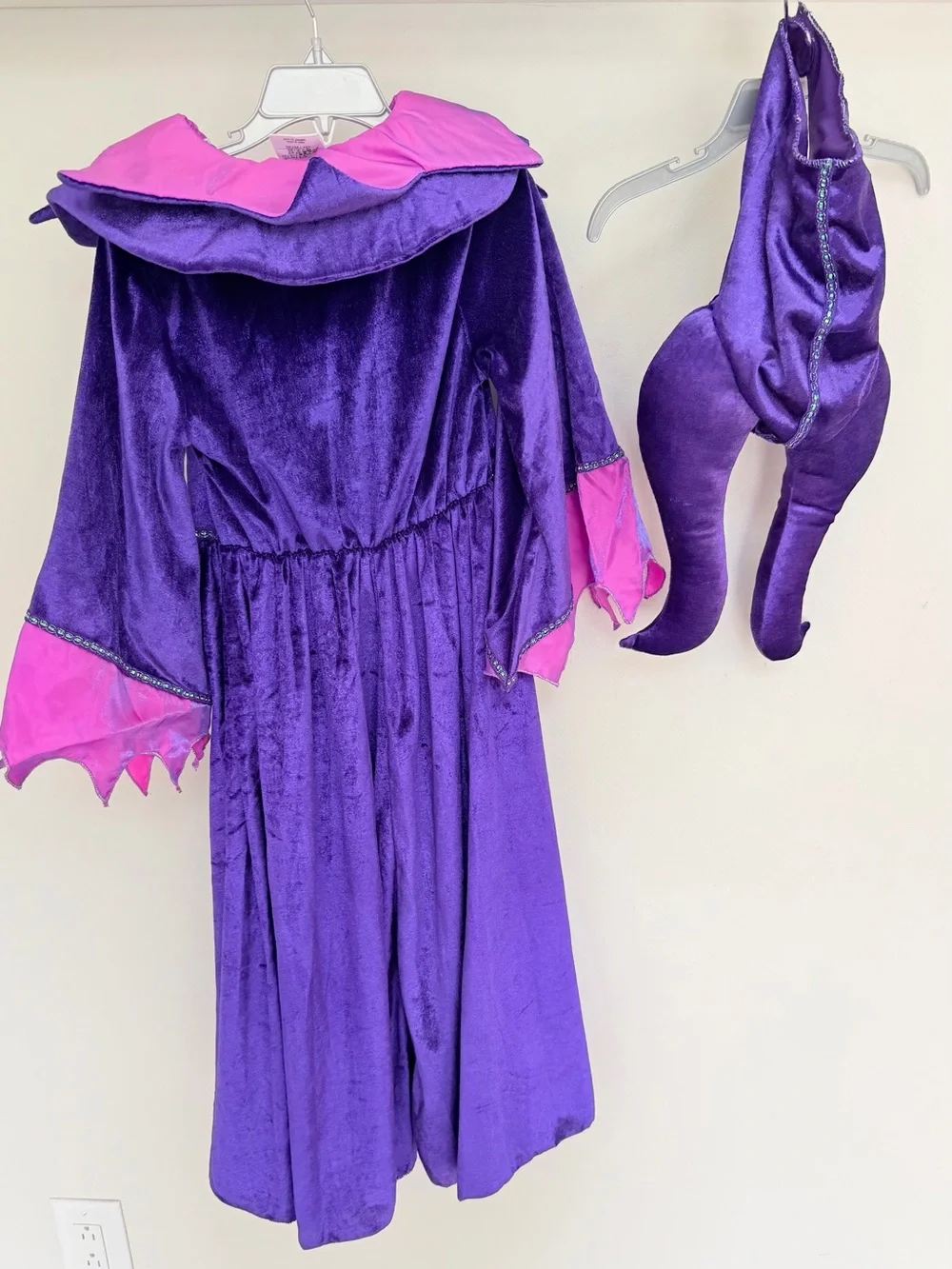 Disney Maleficent dress & horns velvet Halloween costume set kids 5/6